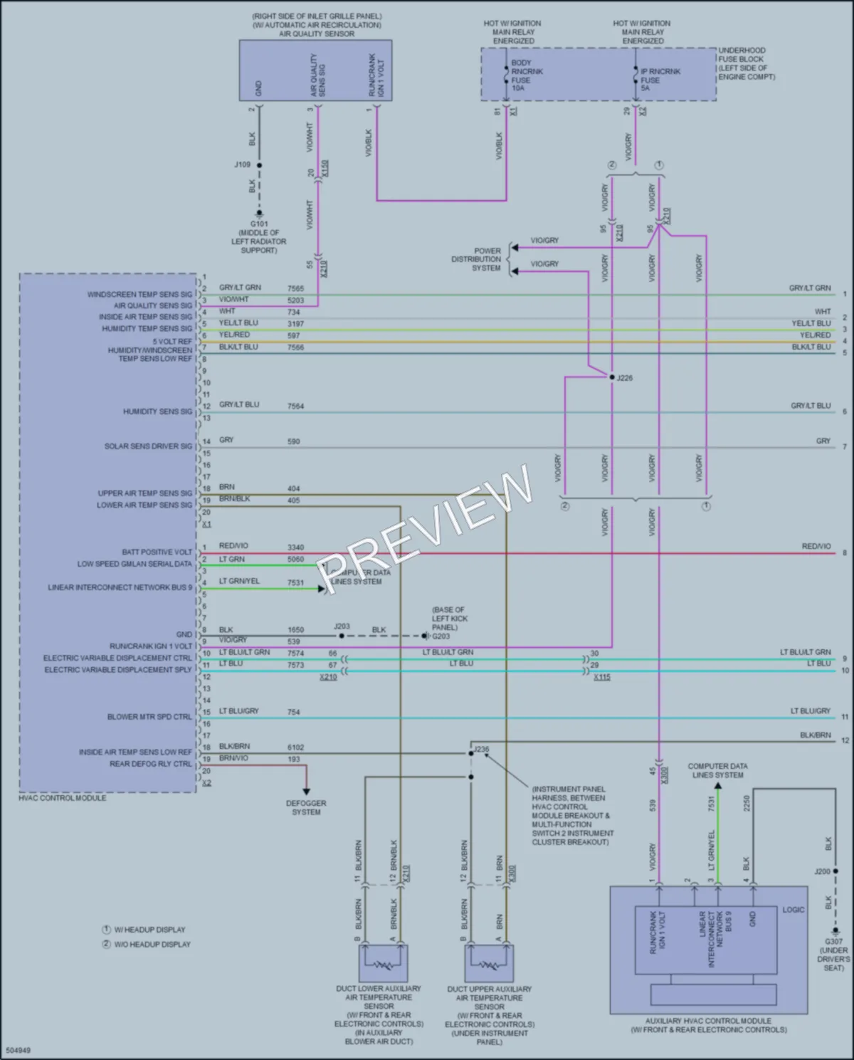 2016 Cadillac XTS Air Conditioning wiring diagram preview