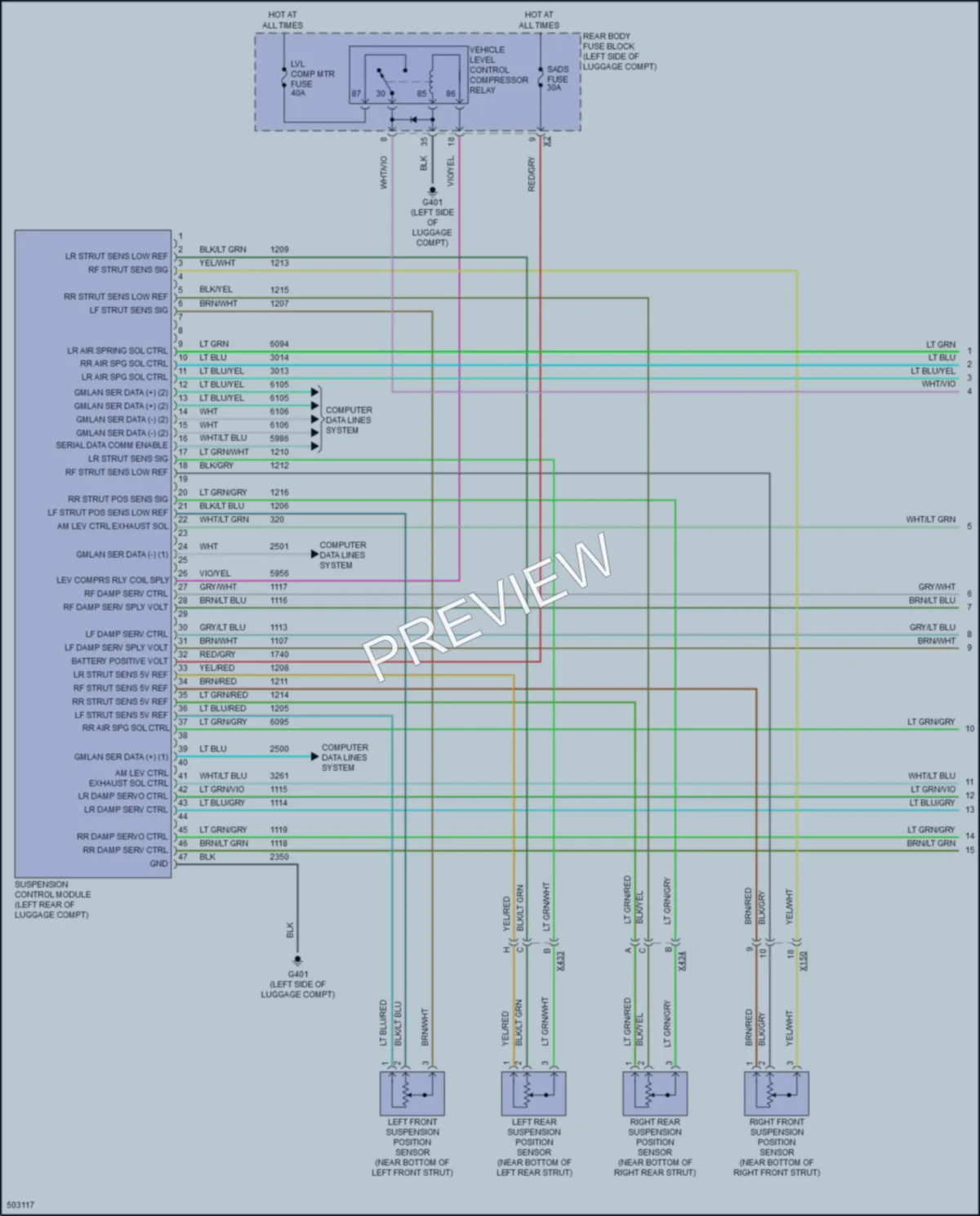 2016 Cadillac XTS Electronic Suspension wiring diagram preview