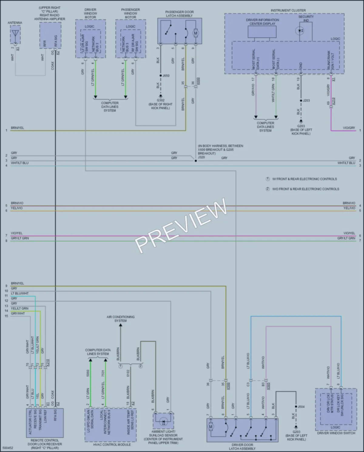 2016 Cadillac XTS Power Door Locks wiring diagram preview