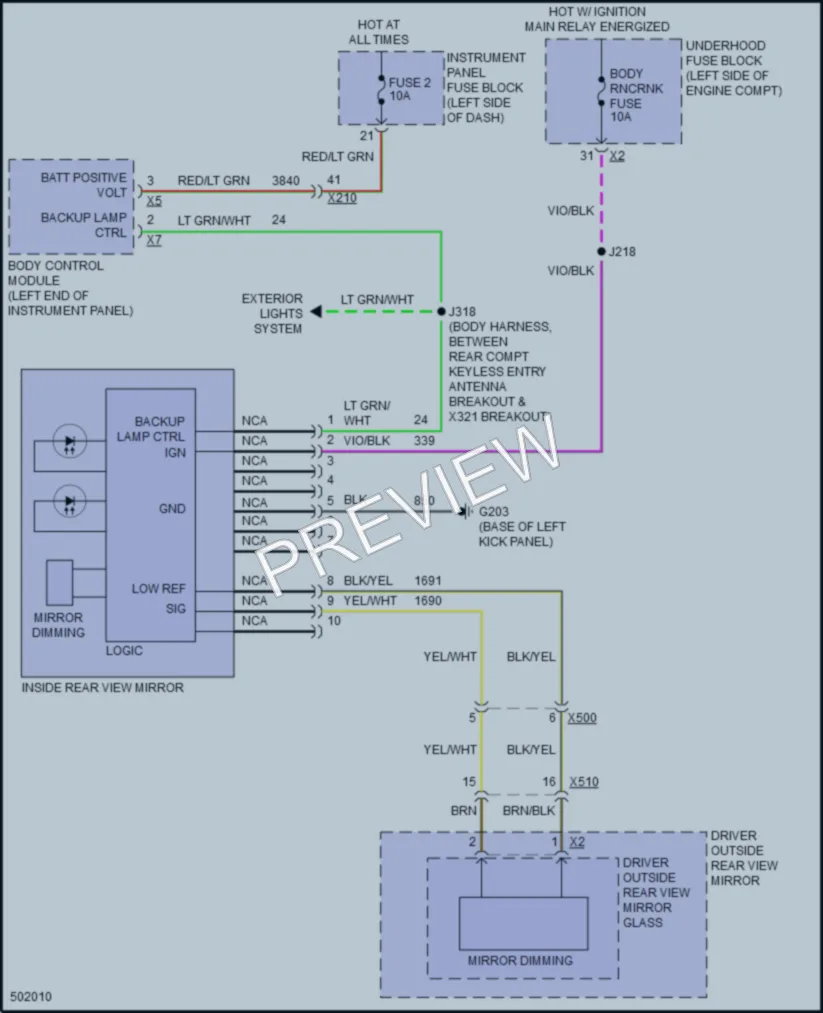 2016 Cadillac XTS Power Mirrors wiring diagram preview