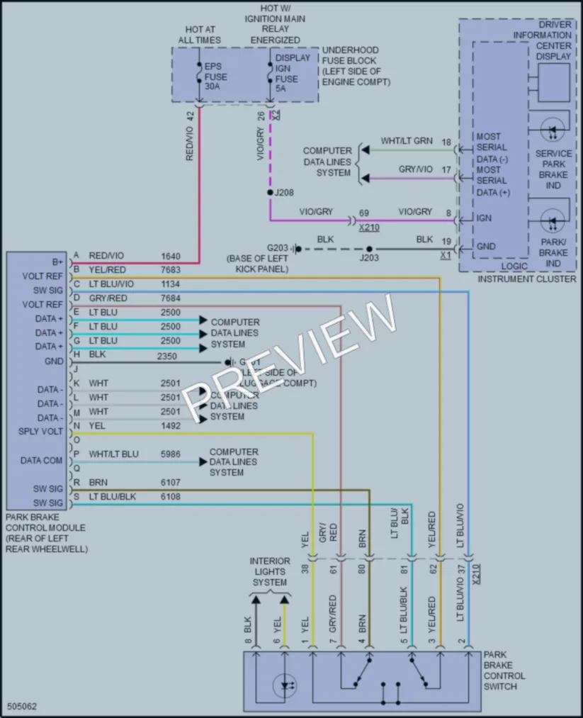 2016 Cadillac XTS Shift Interlock wiring diagram preview