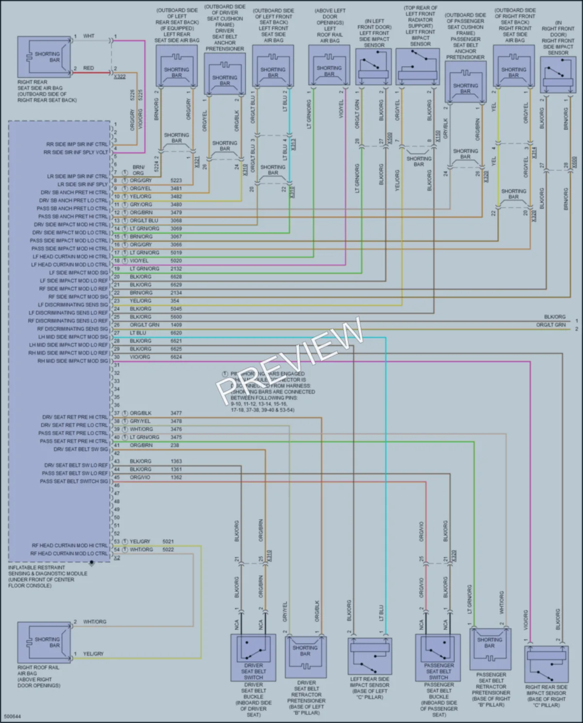 2016 Cadillac XTS Supplemental Restraints wiring diagram preview