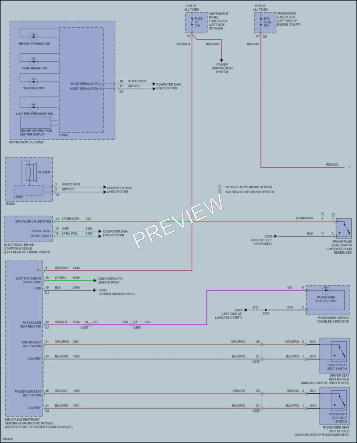 2016 Cadillac XTS Warning Systems wiring diagram preview