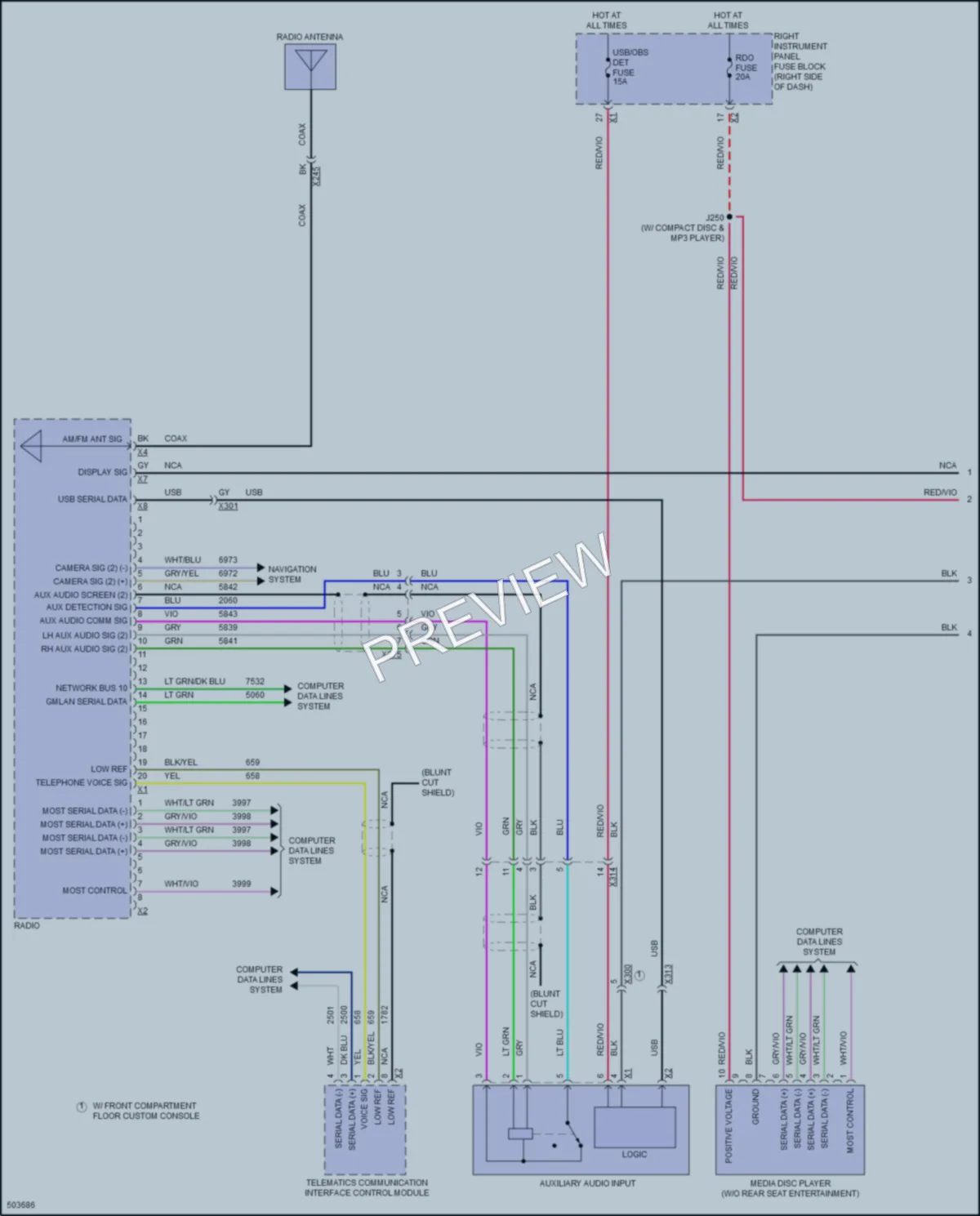 2016 Chevrolet 1500Silverado Radio wiring diagram preview