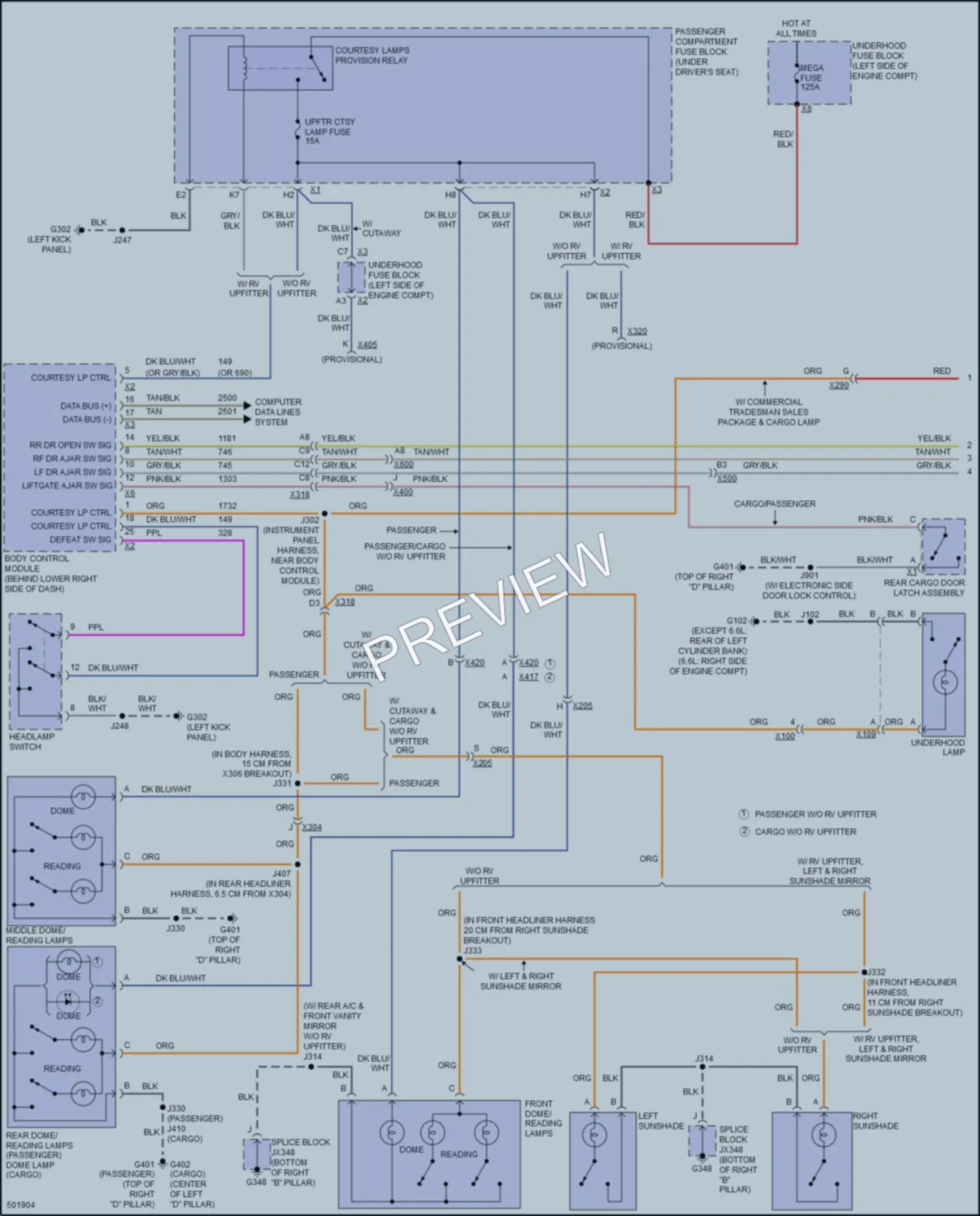2016 Chevrolet 2500Express Interior Lights wiring diagram preview