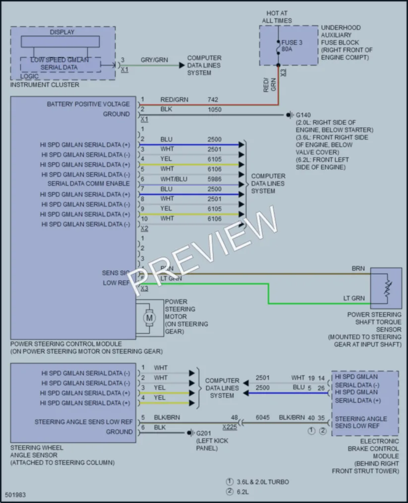 2016 Chevrolet Camaro Electronic Power Steering wiring diagram preview