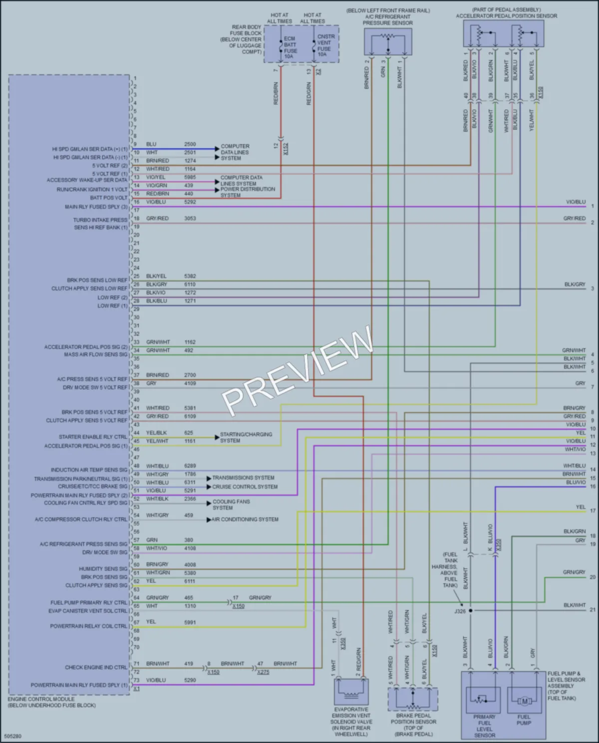 2016 Chevrolet Camaro Engine Performance wiring diagram preview