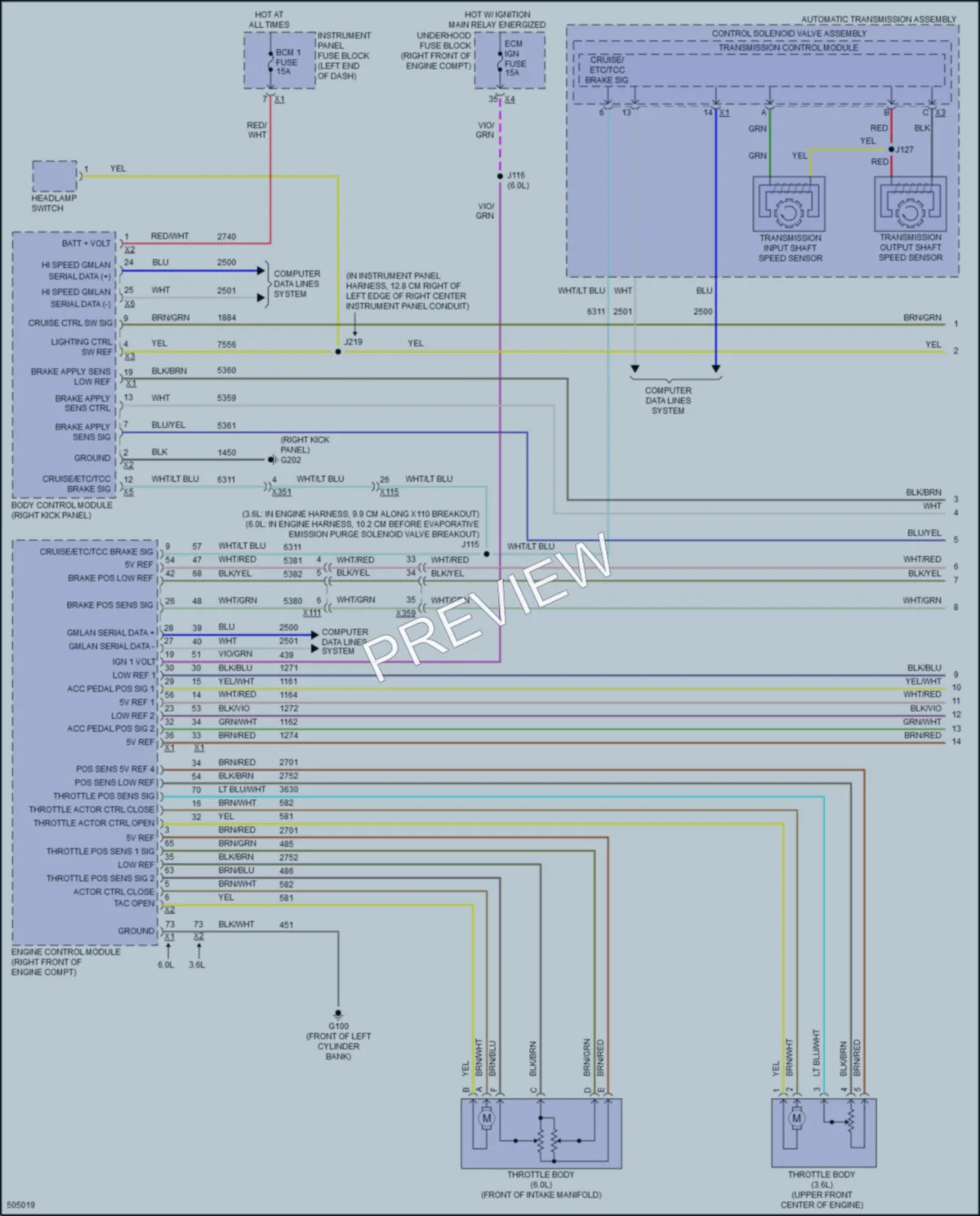 2016 Chevrolet CapricePPV Cruise Control wiring diagram preview
