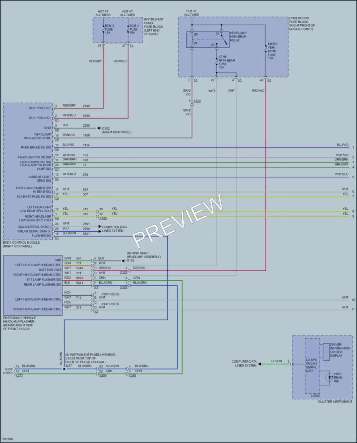 2016 Chevrolet CapricePPV Headlights wiring diagram preview