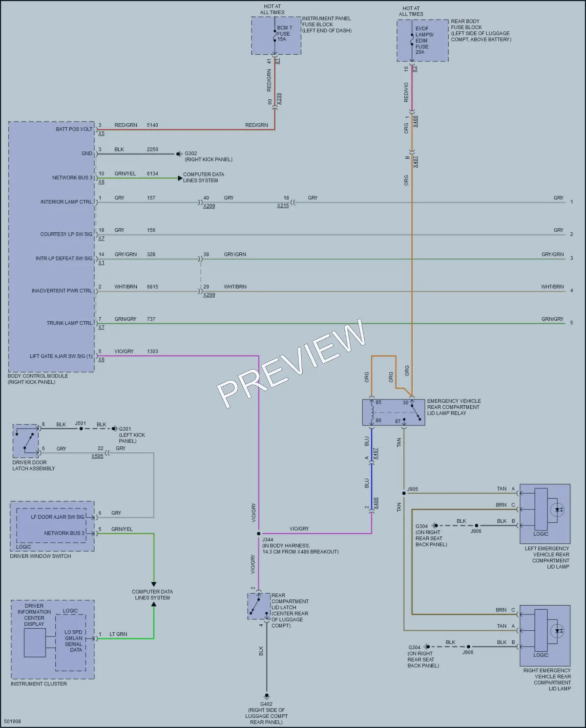 2016 Chevrolet CapricePPV Interior Lights wiring diagram preview