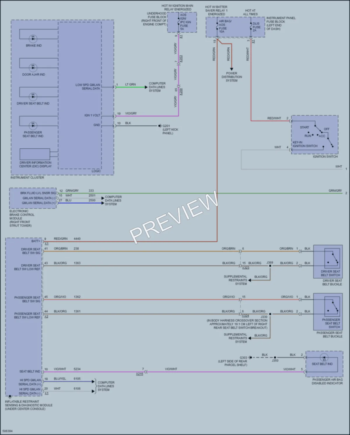 2016 Chevrolet CapricePPV Warning Systems wiring diagram preview