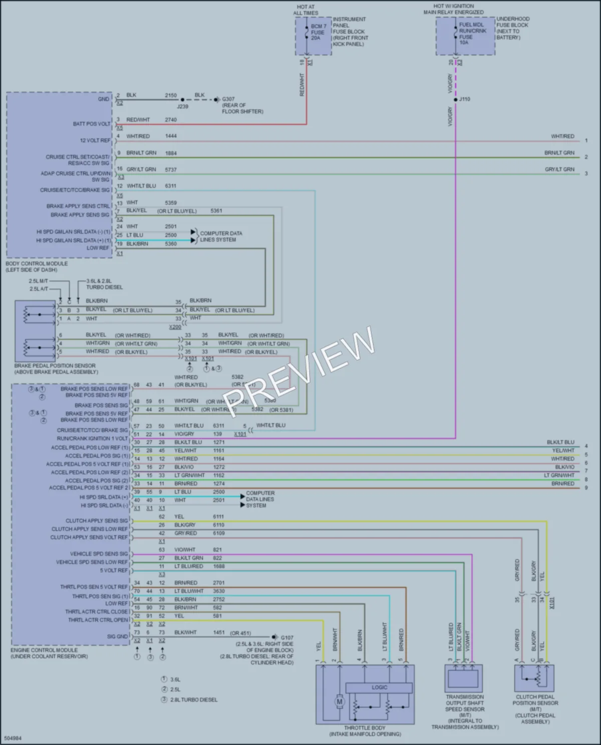 2016 Chevrolet Colorado Cruise Control wiring diagram preview