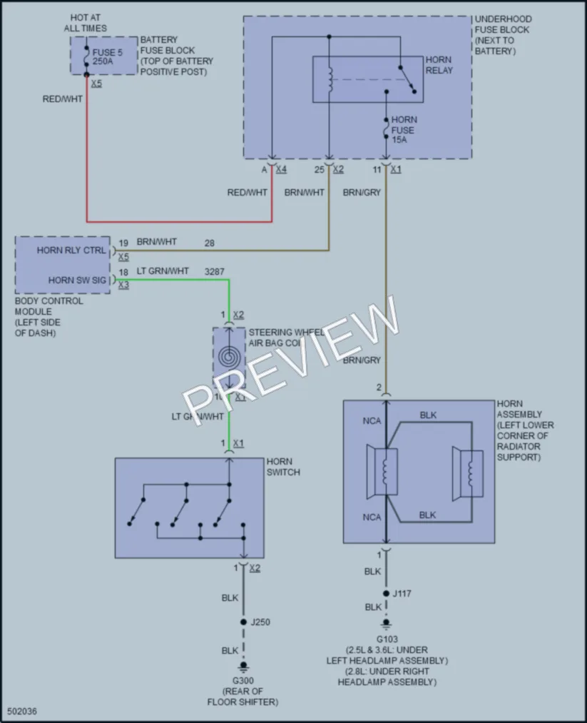 2016 Chevrolet Colorado Horn wiring diagram preview