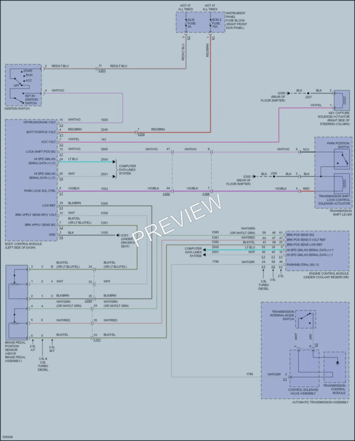 2016 Chevrolet Colorado Shift Interlock wiring diagram preview