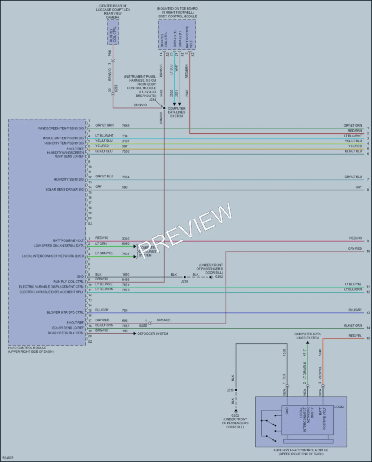 2016 Chevrolet CorvetteStingray Air Conditioning wiring diagram preview