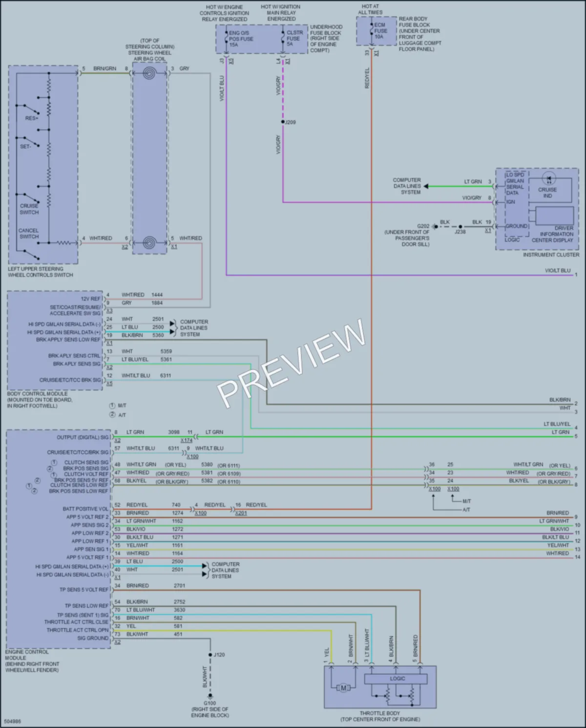 2016 Chevrolet CorvetteStingray Cruise Control wiring diagram preview