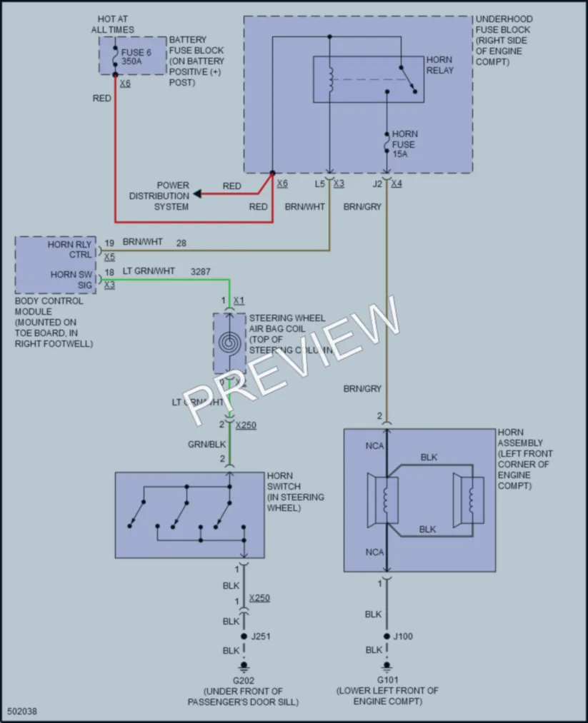 2016 Chevrolet CorvetteZ06 Horn wiring diagram preview