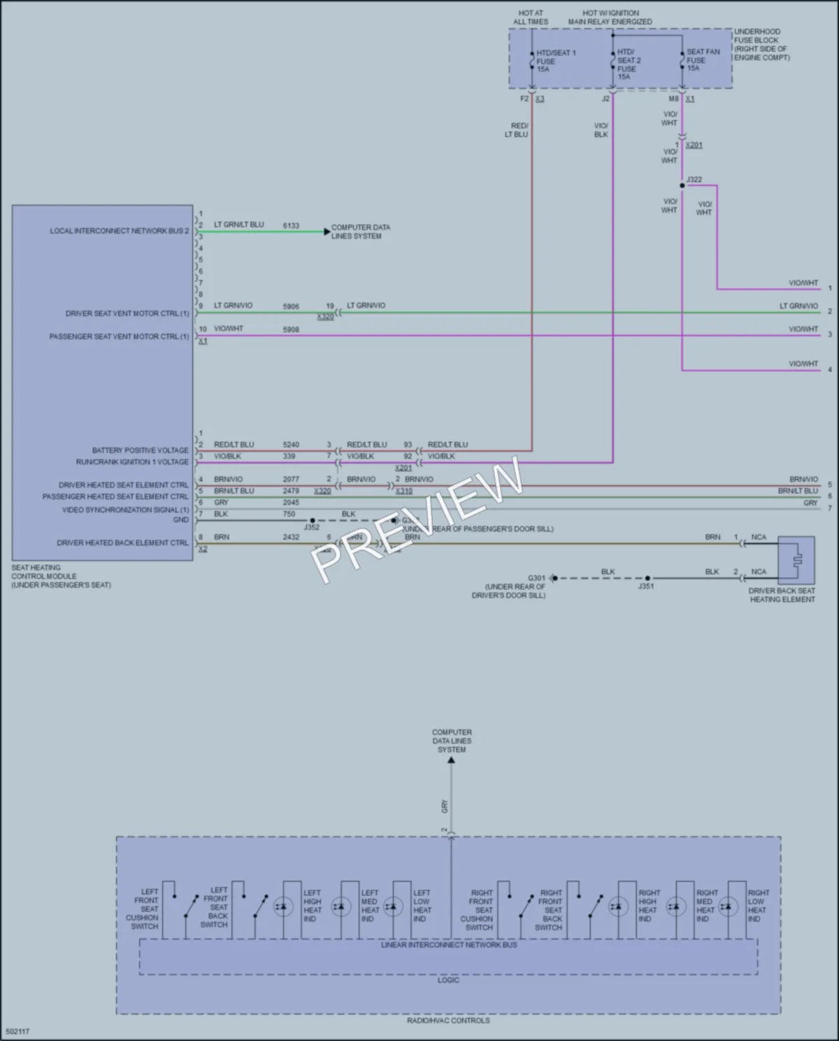 2016 Chevrolet CorvetteZ06 Power Seats wiring diagram preview