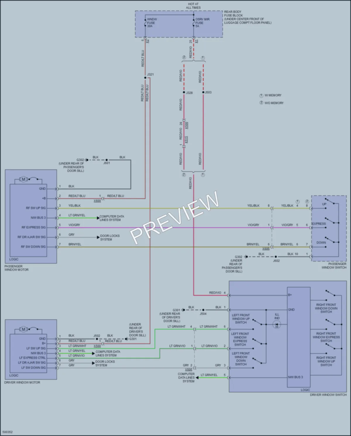 2016 Chevrolet CorvetteZ06 Power Windows wiring diagram preview