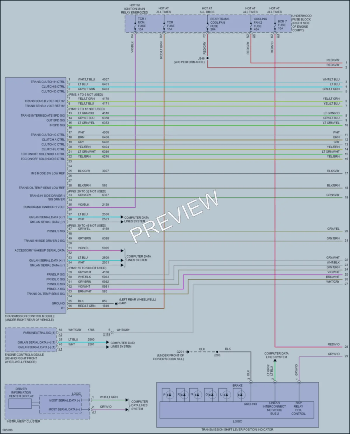 2016 Chevrolet CorvetteZ06 Transmission wiring diagram preview