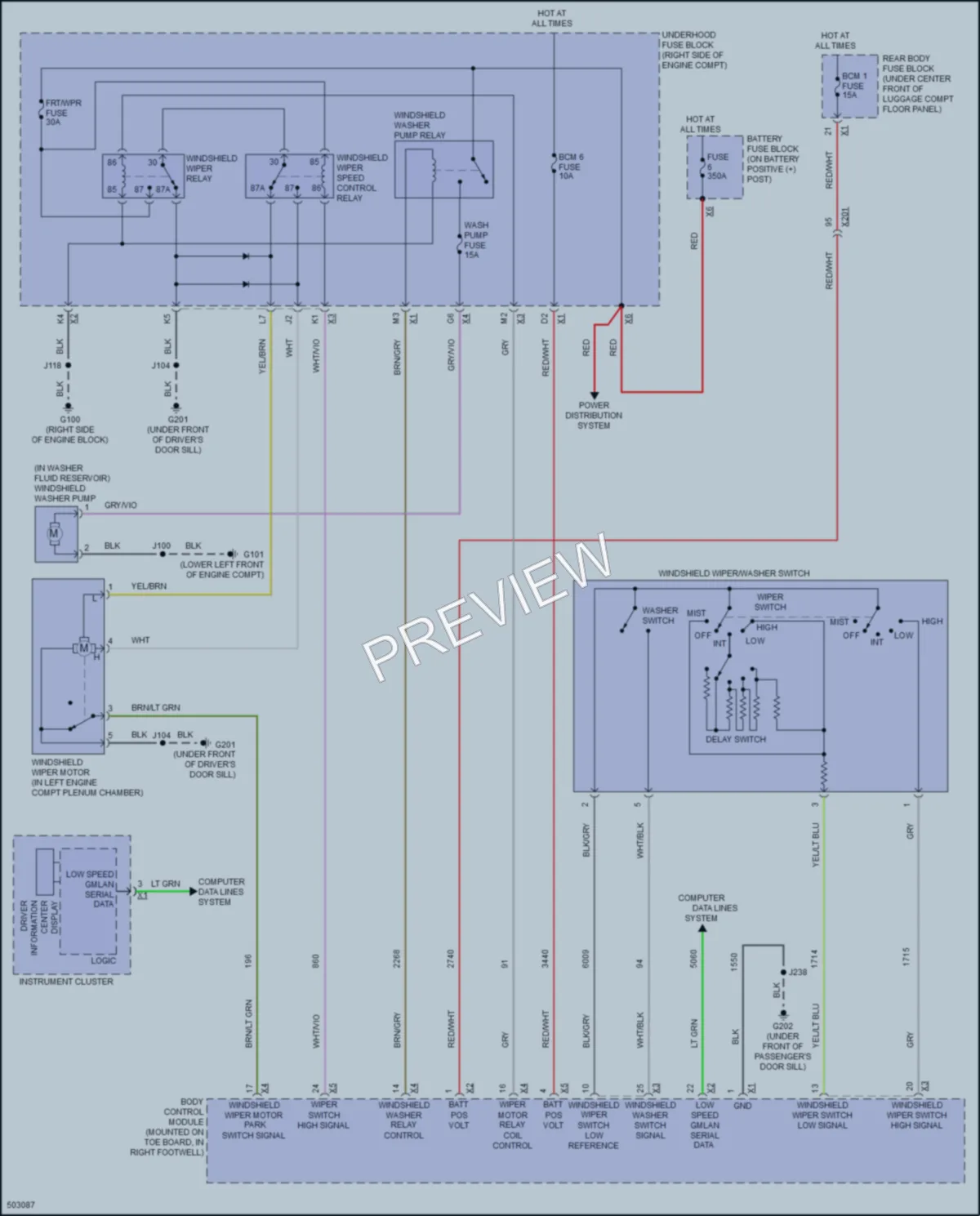 2016 Chevrolet CorvetteZ06 Wiper Washer wiring diagram preview