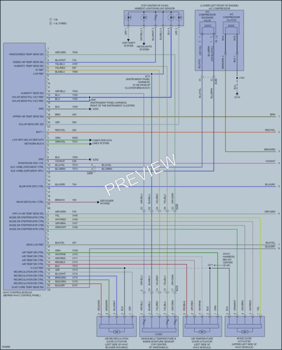 2016 Chevrolet CruzeLimited Air Conditioning wiring diagram preview