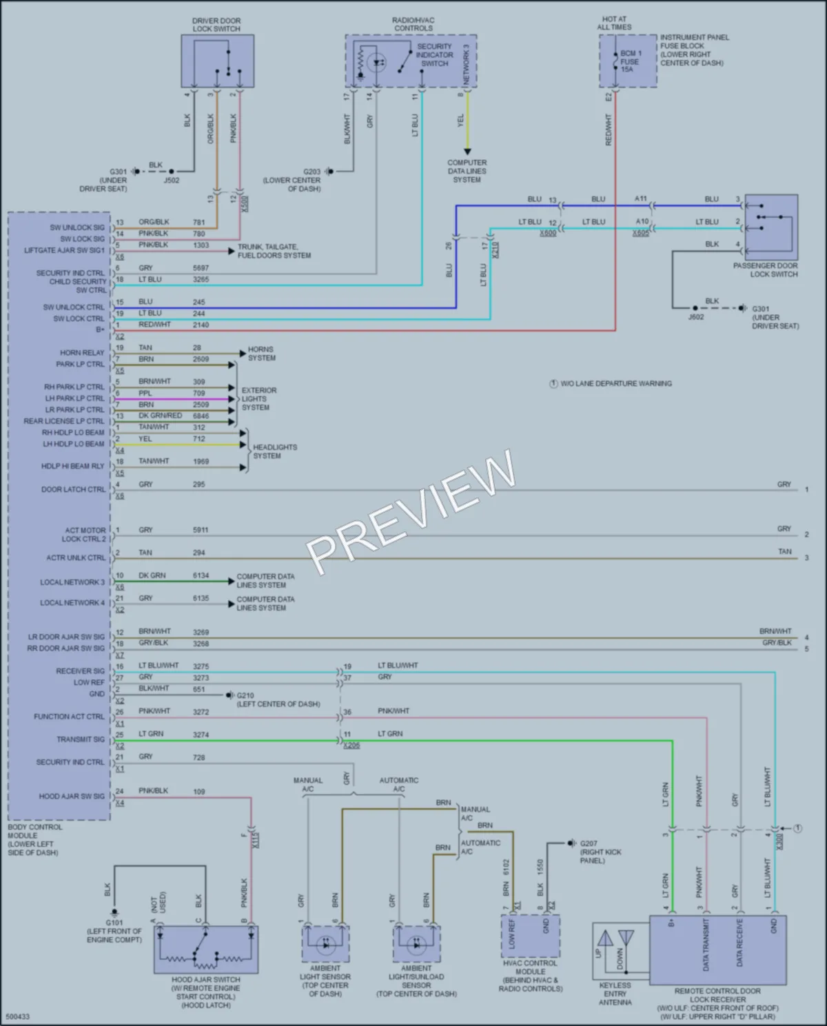 2016 Chevrolet Equinox Power Door Locks wiring diagram preview