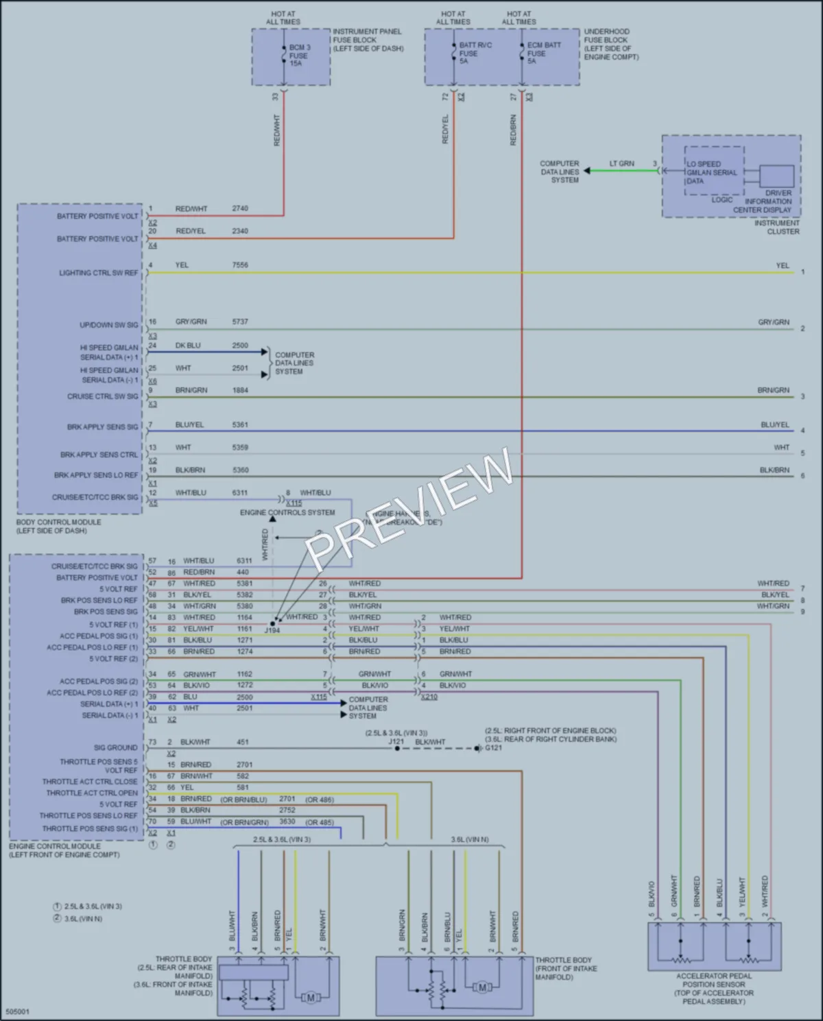 2016 Chevrolet Impala Cruise Control wiring diagram preview
