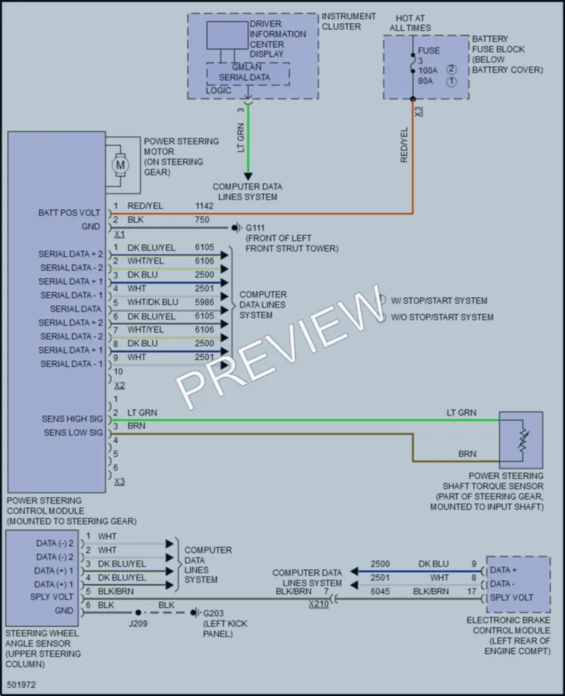 2016 Chevrolet Impala Electronic Power Steering wiring diagram preview