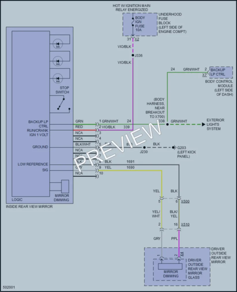 2016 Chevrolet Impala Power Mirrors wiring diagram preview