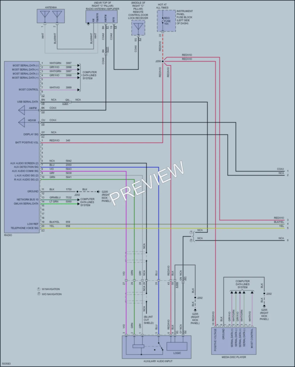 2016 Chevrolet Impala Radio wiring diagram preview