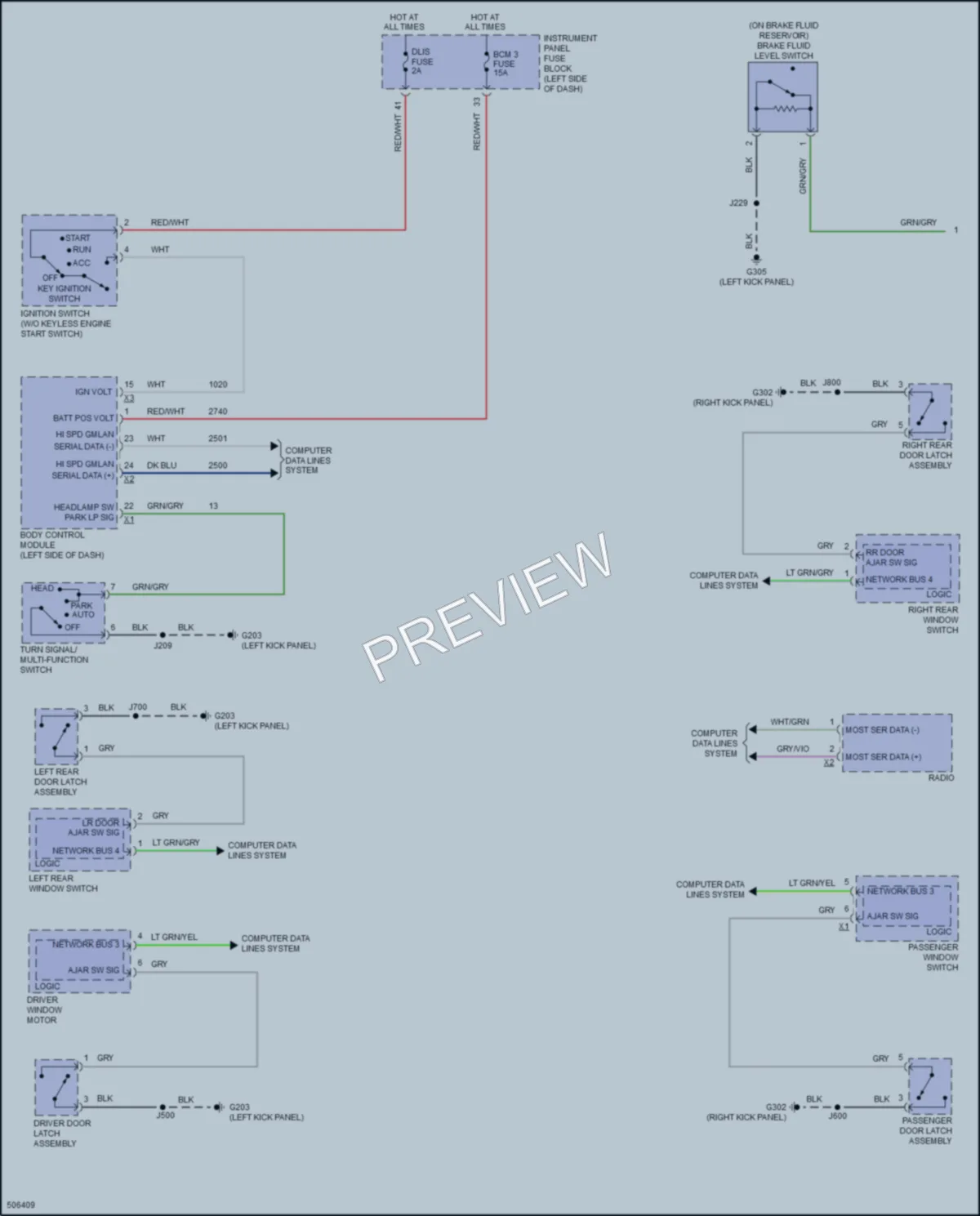2016 Chevrolet Impala Warning Systems wiring diagram preview