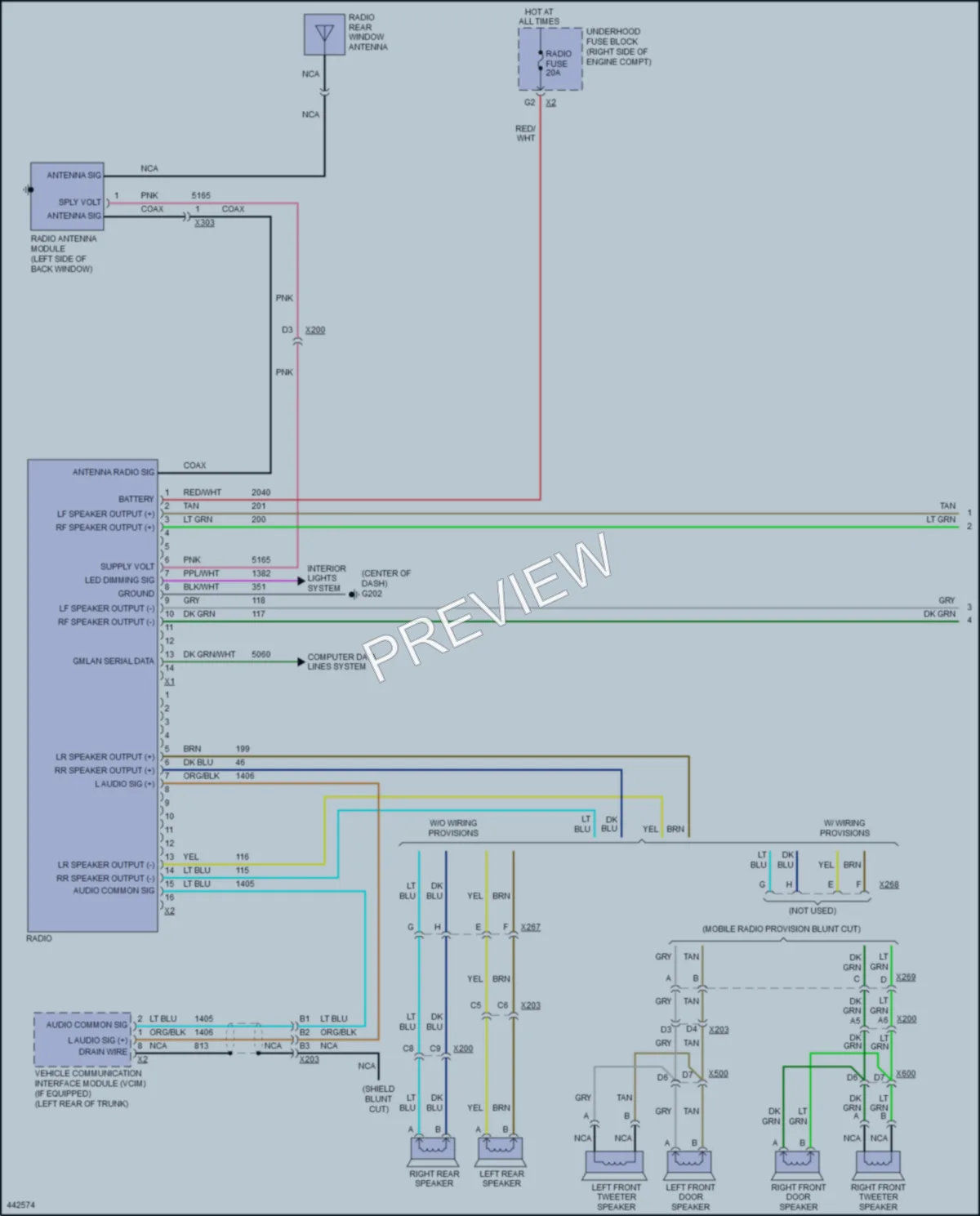 2016 Chevrolet ImpalaLimited Radio wiring diagram preview