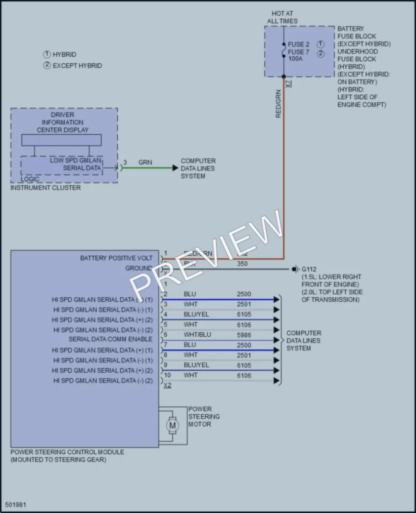 2016 Chevrolet Malibu Electronic Power Steering wiring diagram preview