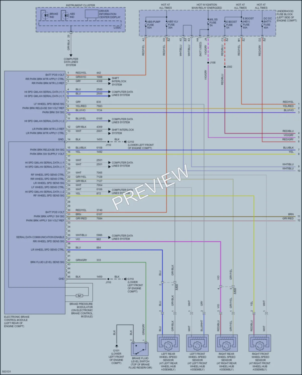 2016 Chevrolet MalibuHybrid Anti Lock Brakes wiring diagram preview