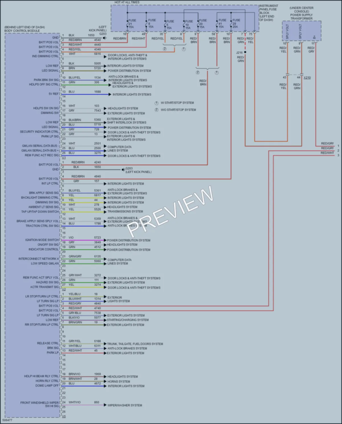 2016 Chevrolet MalibuHybrid Body Control Modules wiring diagram preview