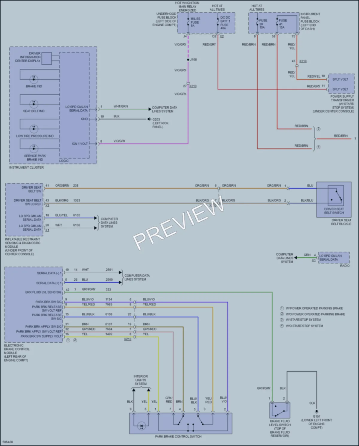 2016 Chevrolet MalibuHybrid Warning Systems wiring diagram preview