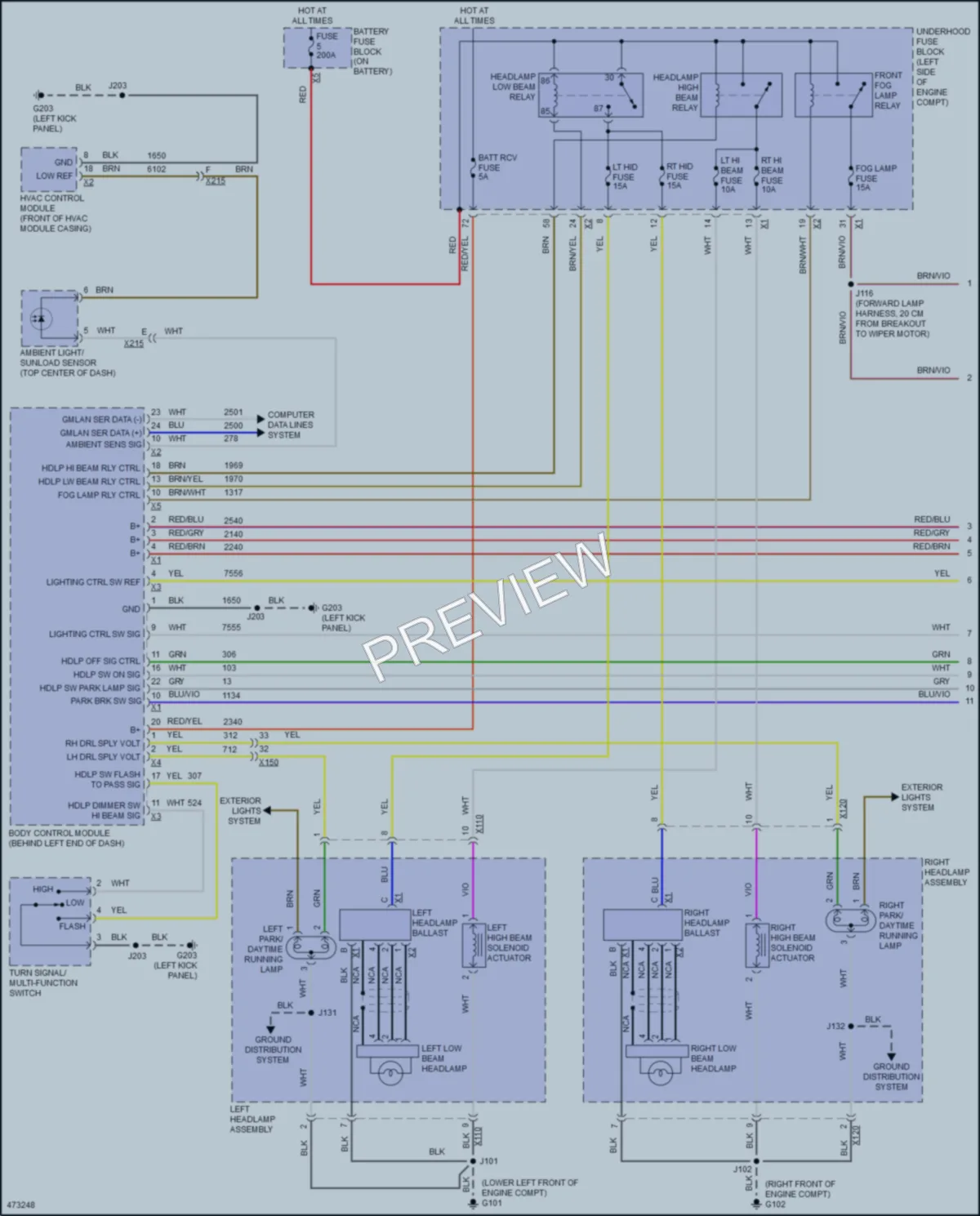 2016 Chevrolet MalibuLimited Headlights wiring diagram preview
