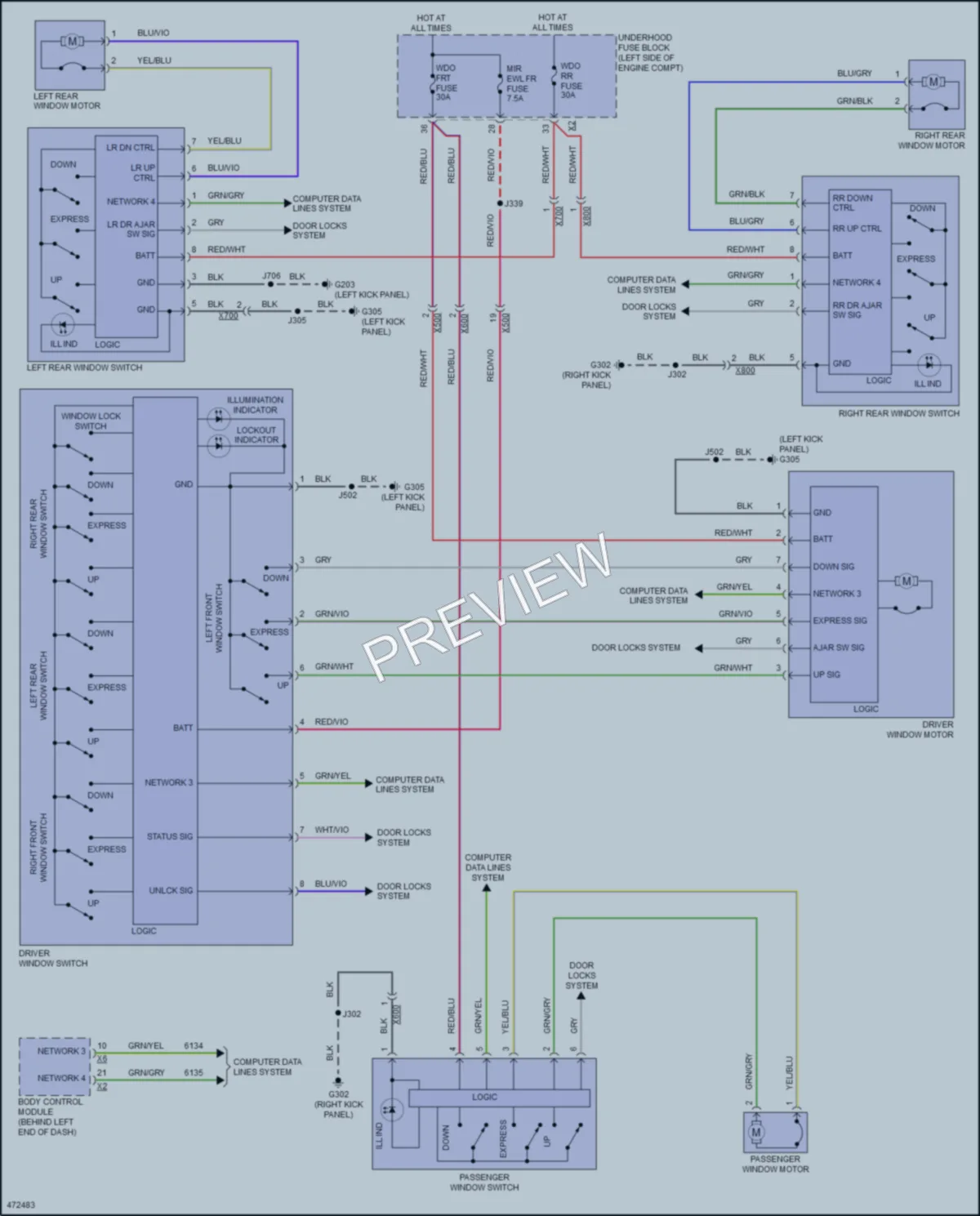 2016 Chevrolet MalibuLimited Power Windows wiring diagram preview