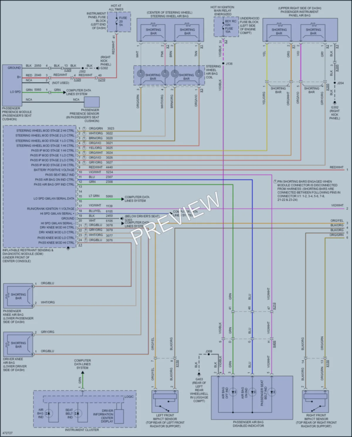 2016 Chevrolet MalibuLimited Supplemental Restraints wiring diagram preview