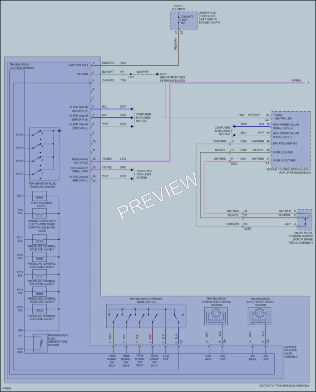 2016 Chevrolet MalibuLimited Transmission wiring diagram preview