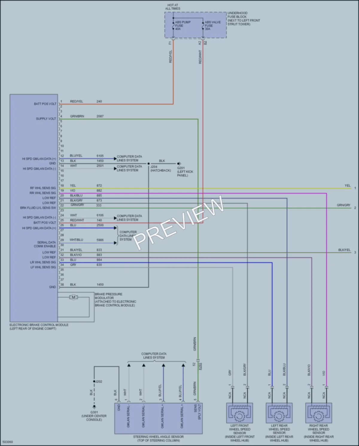 2016 Chevrolet Sonic Anti Lock Brakes wiring diagram preview