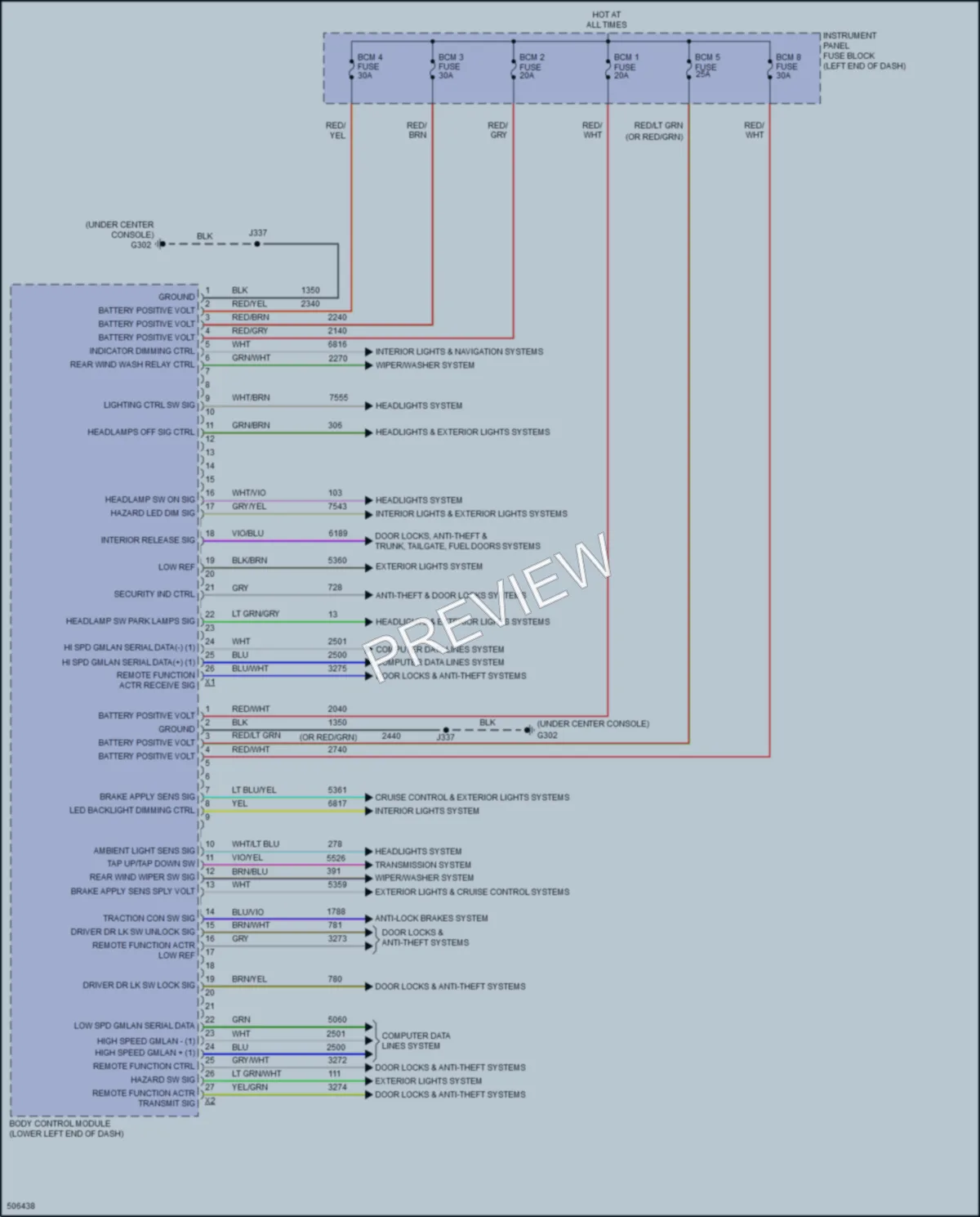2016 Chevrolet Sonic Body Control Modules wiring diagram preview