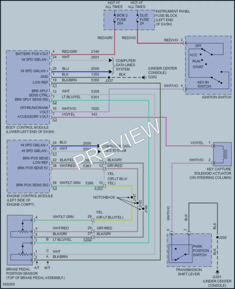 2016 Chevrolet Sonic Shift Interlock wiring diagram preview