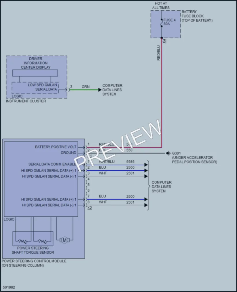 2016 Chevrolet Spark Electronic Power Steering wiring diagram preview
