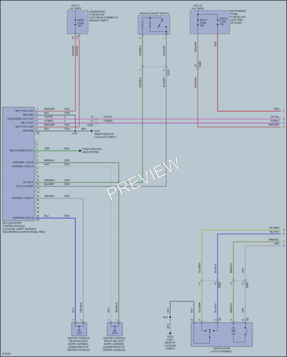 2016 Chevrolet SparkEV Power Door Locks wiring diagram preview