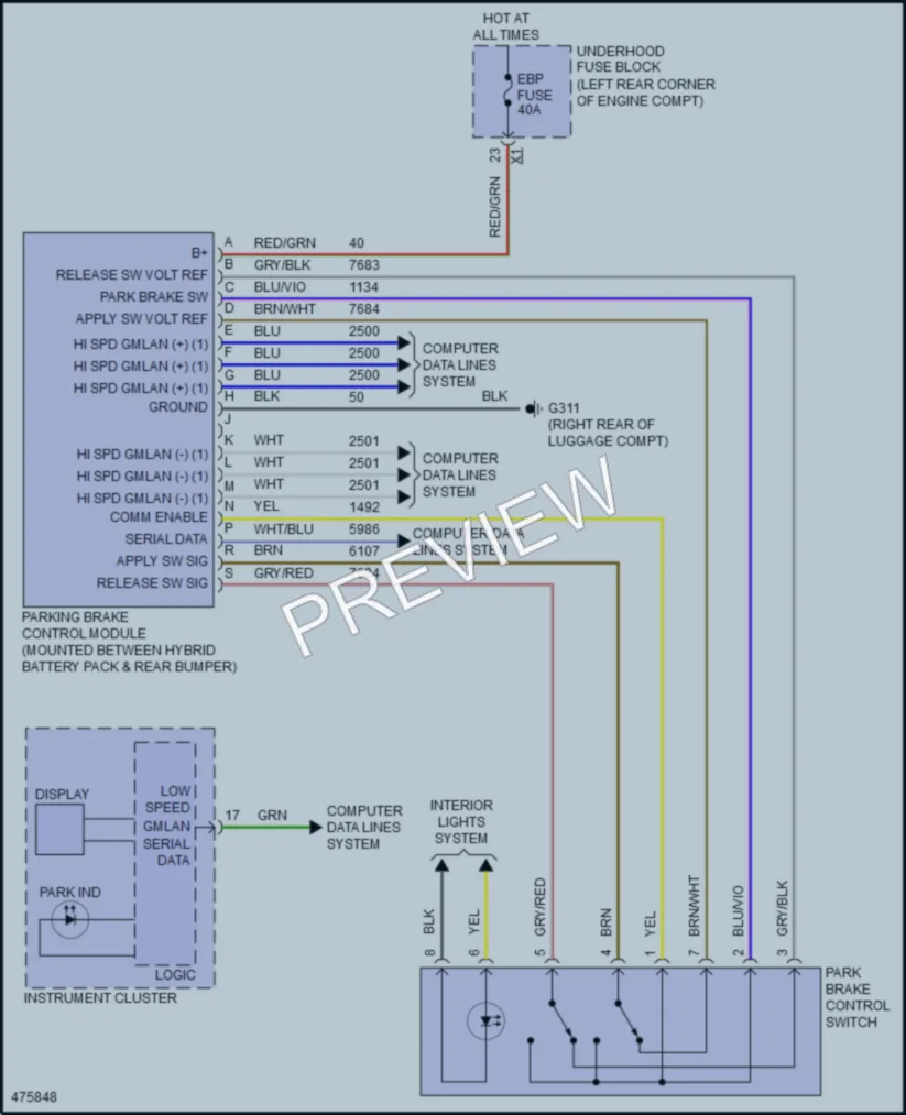 2016 Chevrolet SparkEV Shift Interlock wiring diagram preview