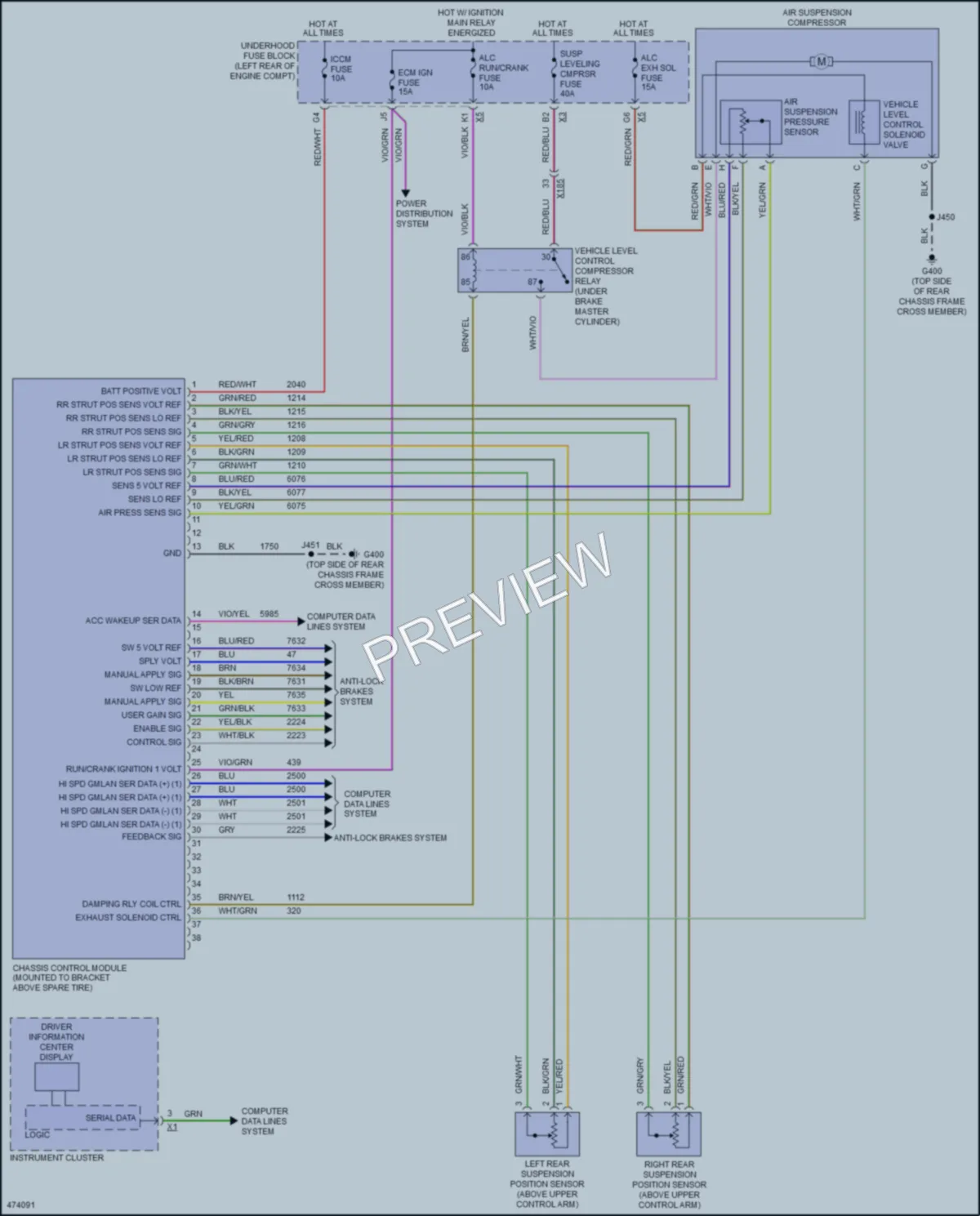 2016 Chevrolet Suburban Electronic Suspension wiring diagram preview