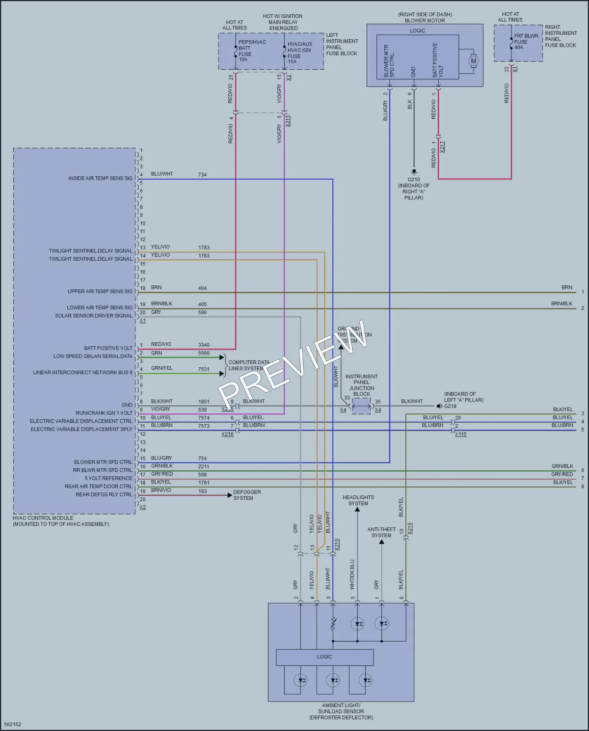 2016 Chevrolet SuburbanHD Air Conditioning wiring diagram preview