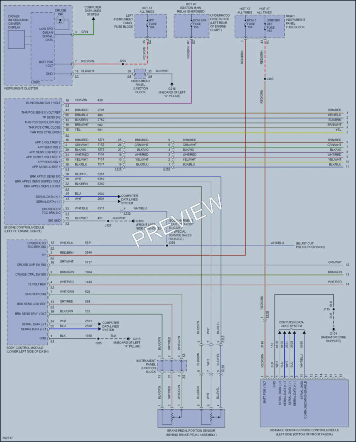 2016 Chevrolet SuburbanHD Cruise Control wiring diagram preview
